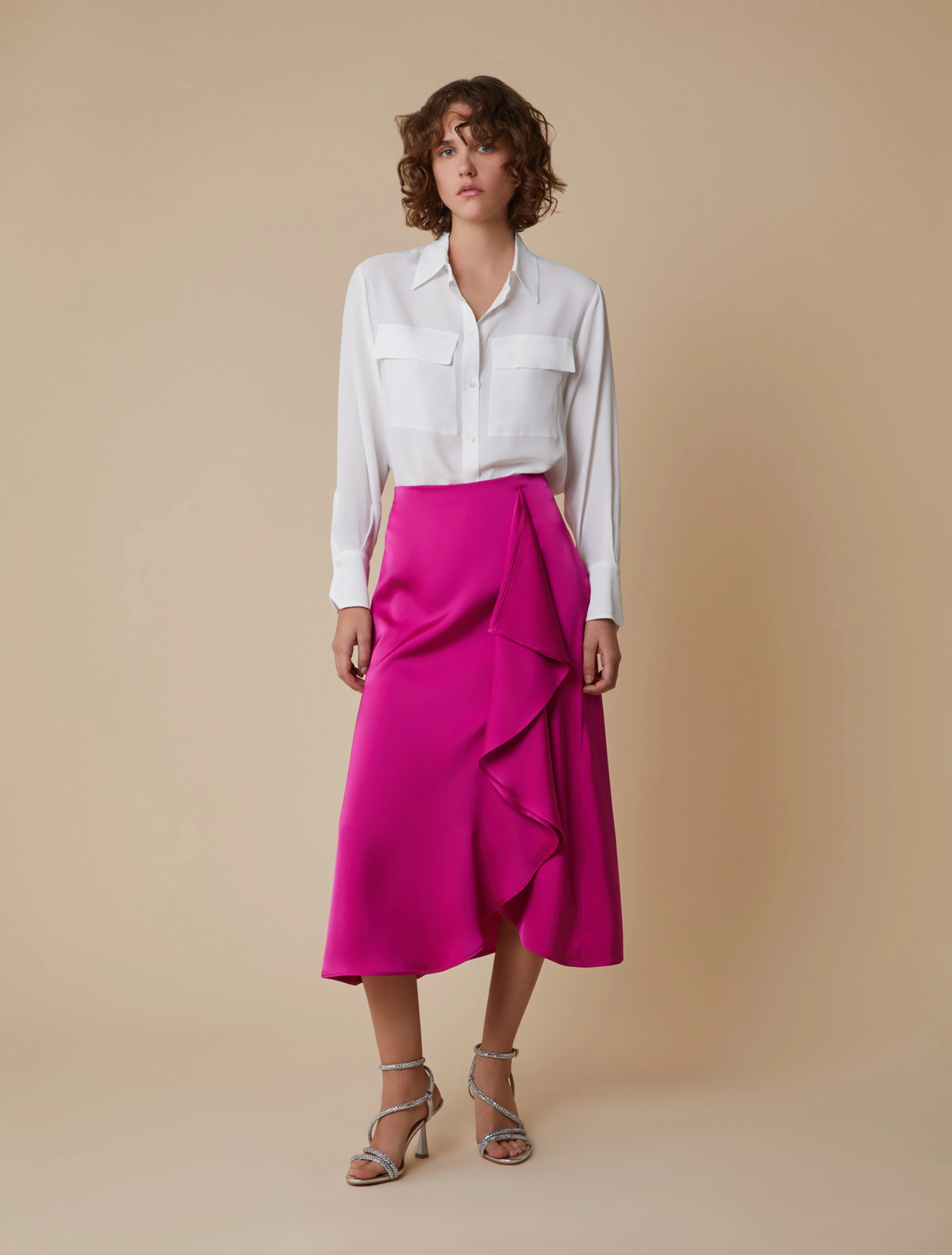 Pennyblack Gonna in raso con maxi volant EMERSON