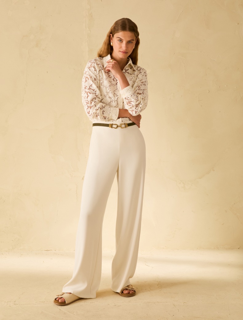 Pennyblack Pantaloni ampi in tessuto sablé PITTURA