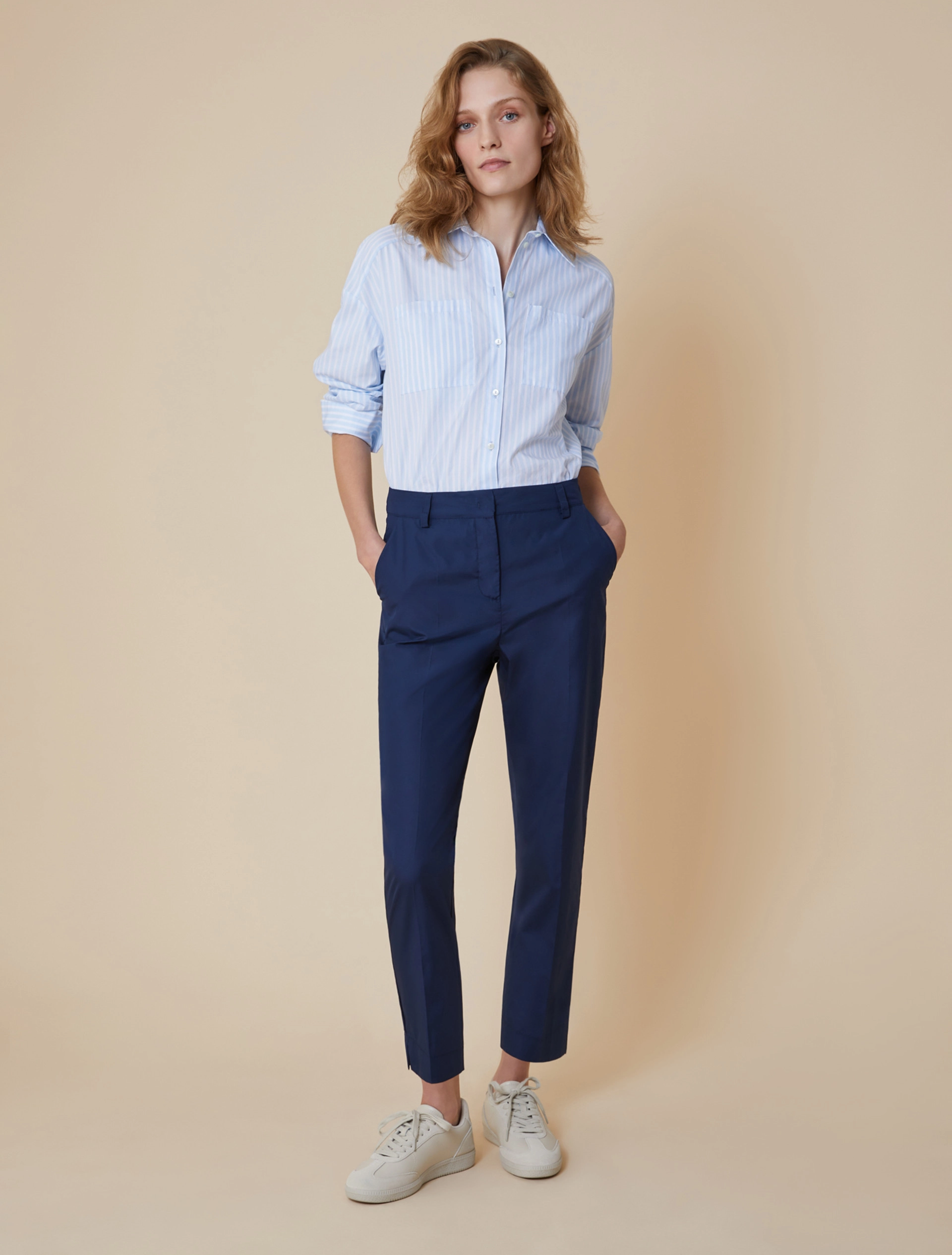 Pennyblack Pantaloni Capri in popeline ecosostenibile FIORDI