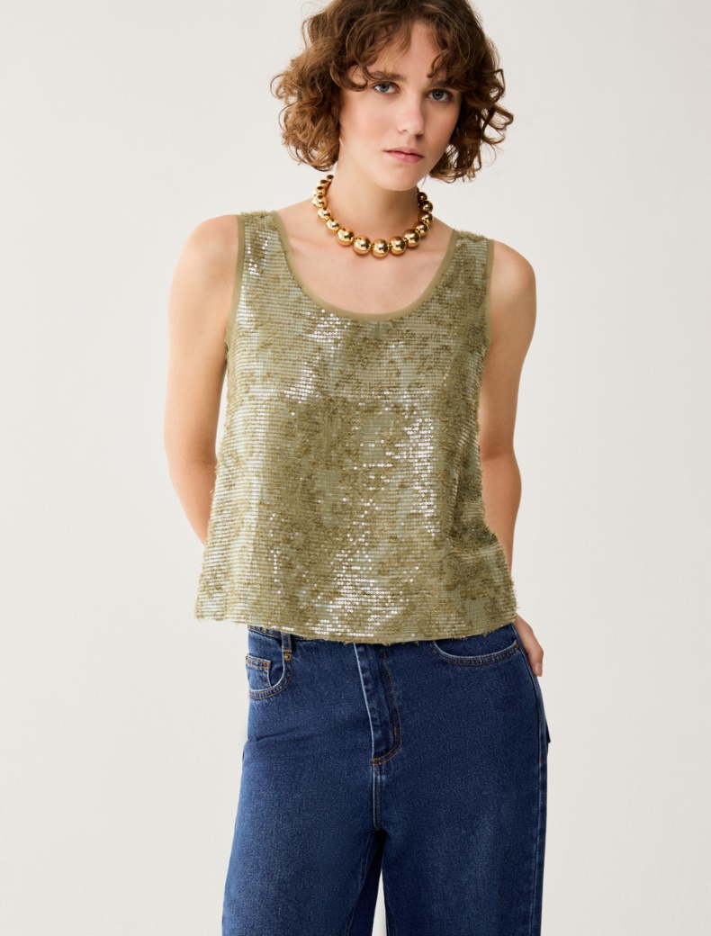 Pennyblack Top in fil coupé con paillettes FIBBIA