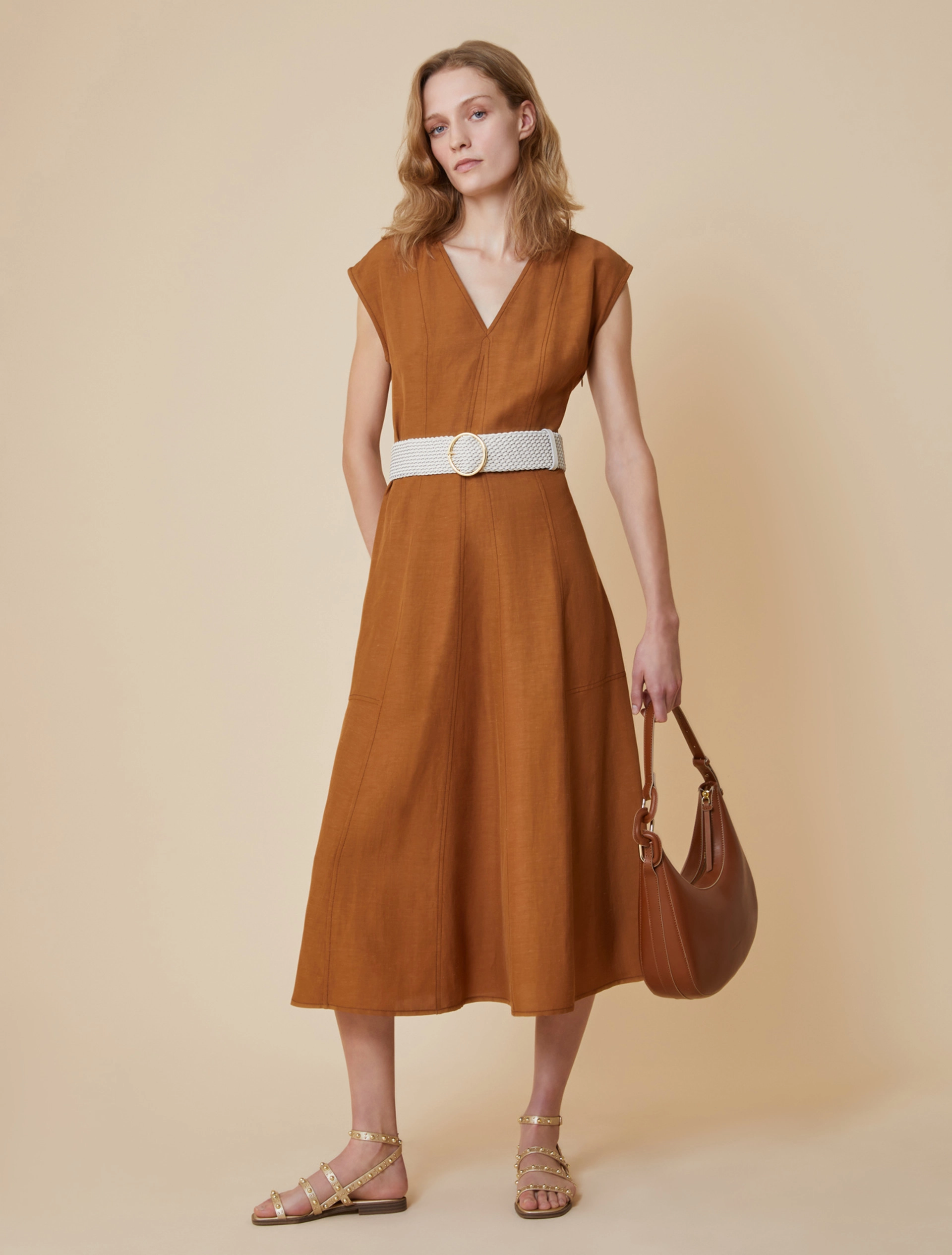 Pennyblack Abito midi in blend di lino ecosostenibile DONARE