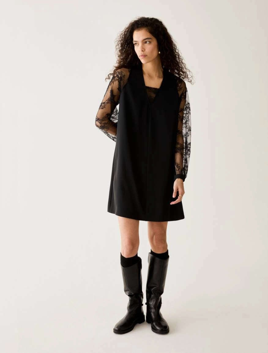Pennyblack Tunic dress in twill e pizzo COLIMBO