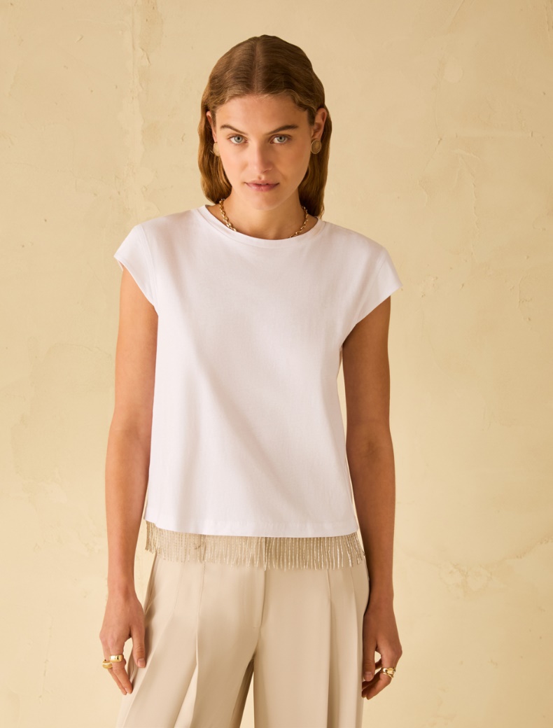 Pennyblack T-shirt con frangia di perline OCEANO