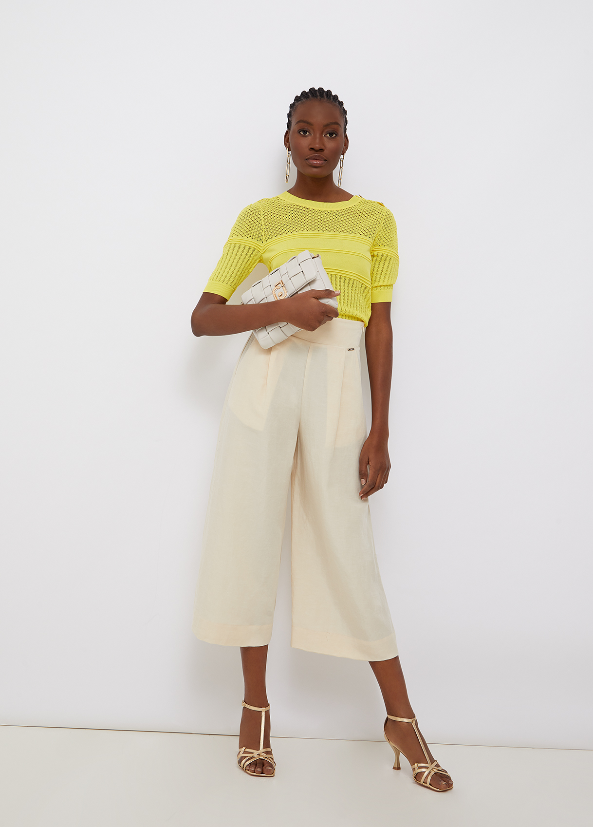 liujo pantalone cropped WA2112T4818X0430 - Boutique Flair