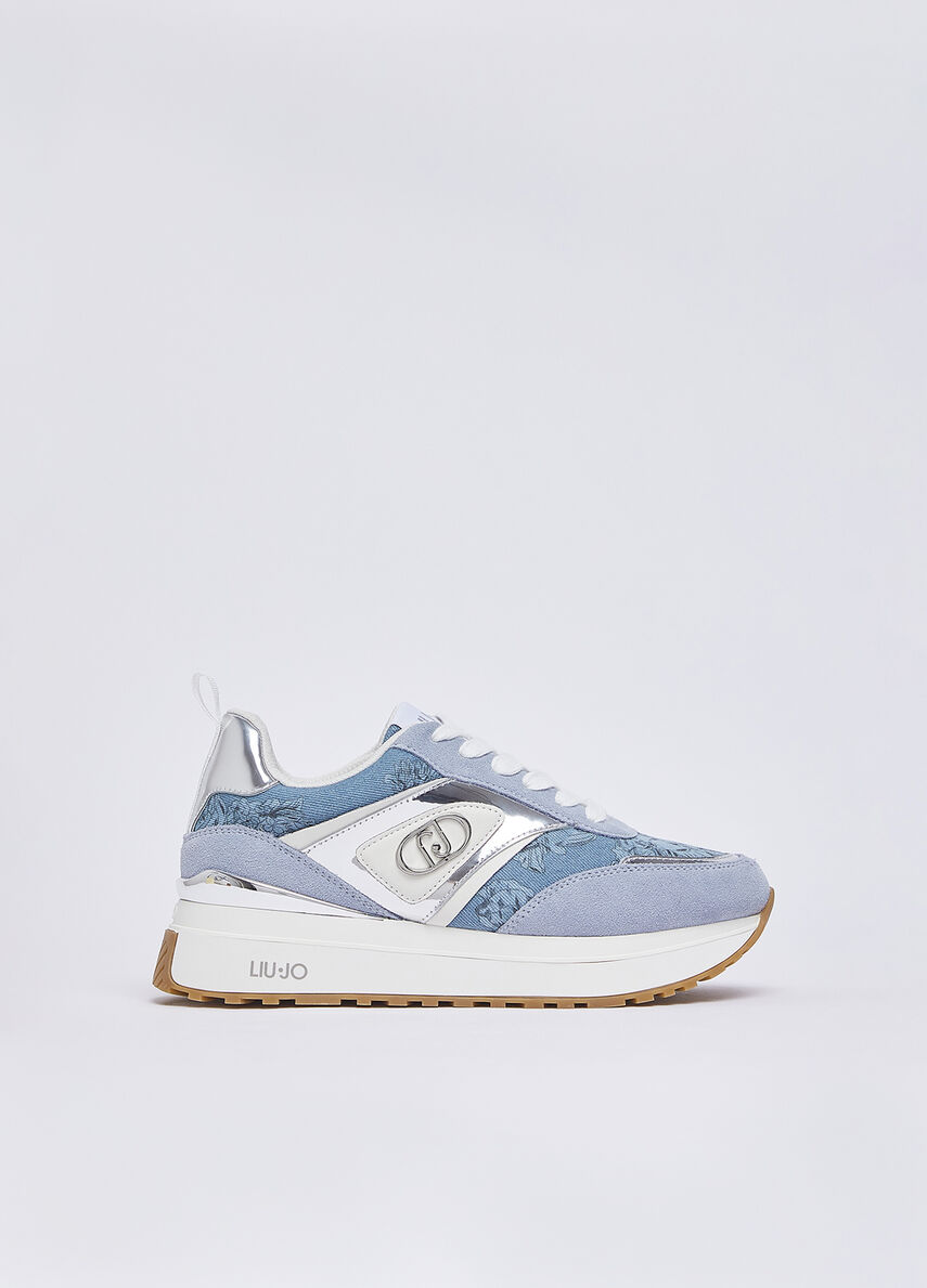 Liu jo Sneakers platform in denim stampato BA6007PX878S4079
