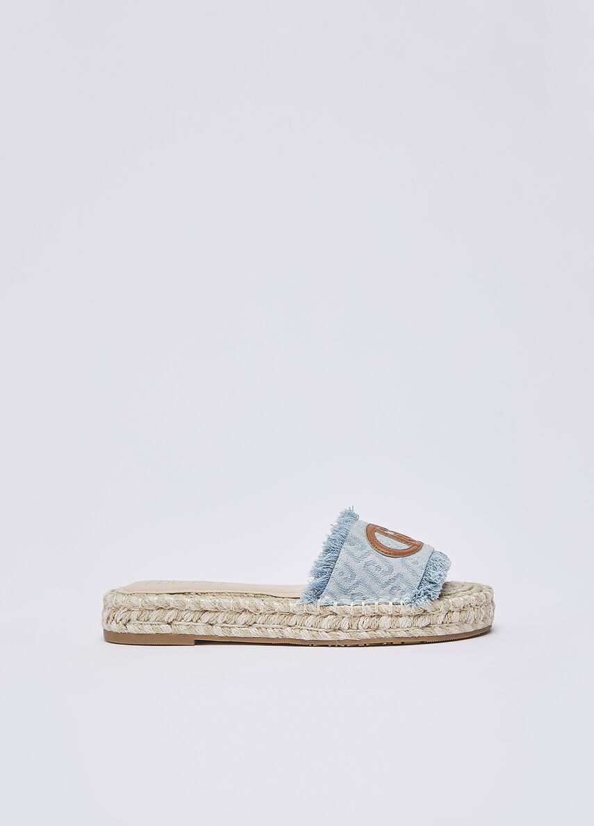 Liu jo Ciabatte in denim maxi logo SA6099TX523S1106