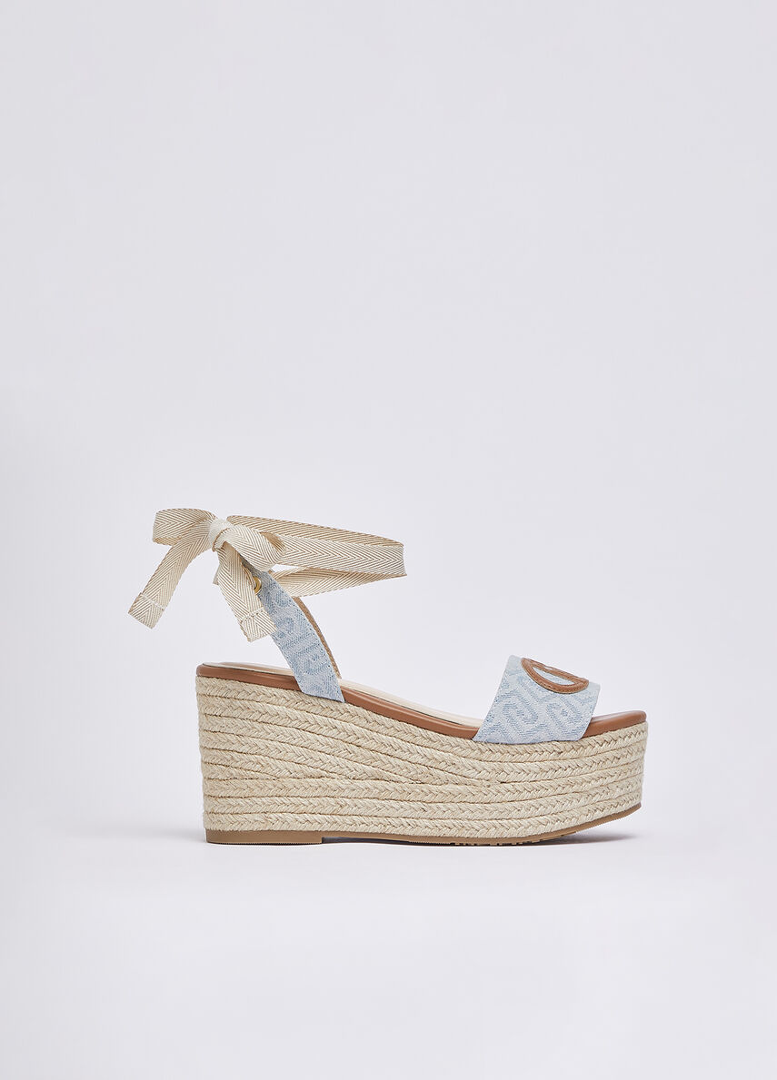 Liu jo Sandali zeppa in denim jacquard SA6085TX523S1106