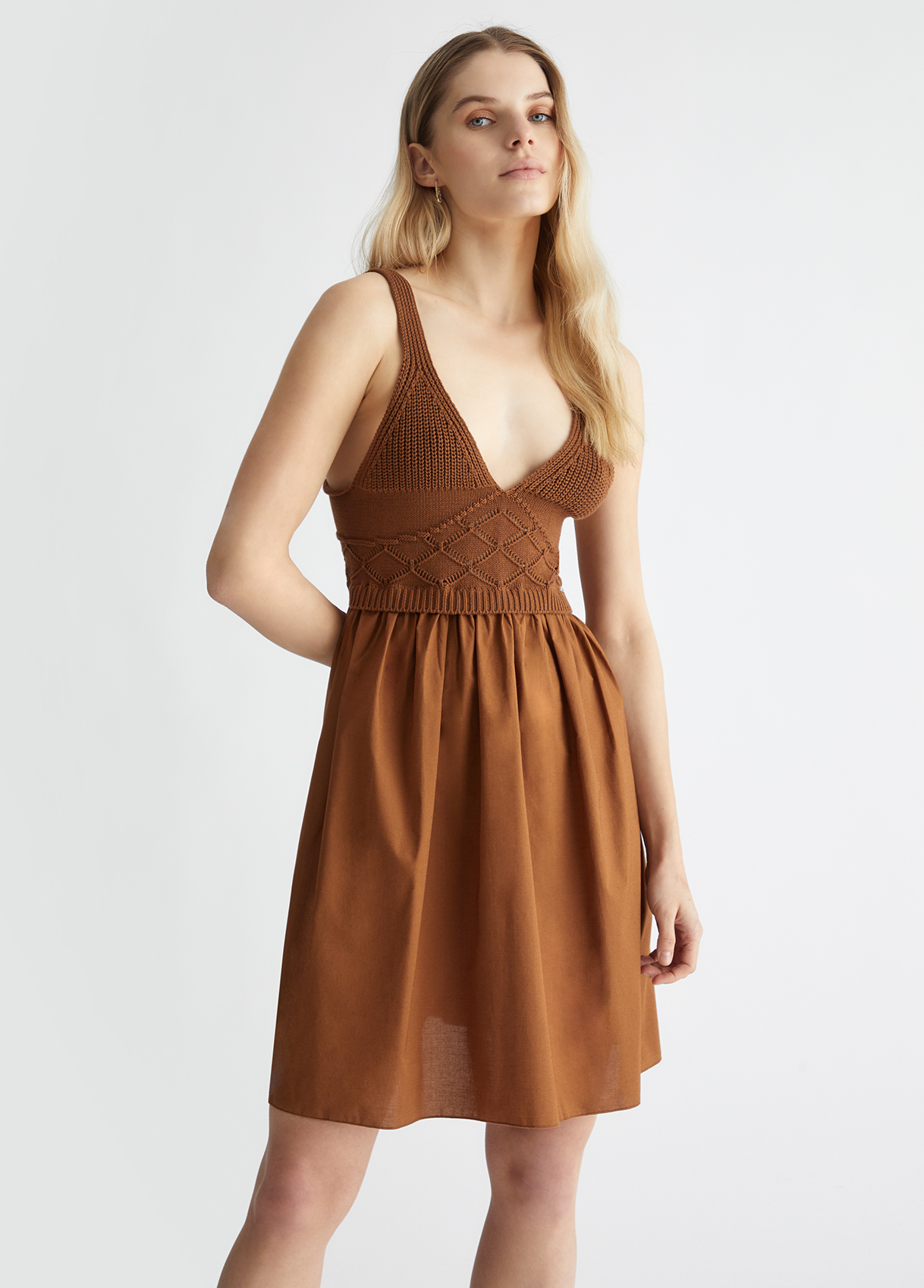 Liujo Abito in maglia e popeline ecosostenibile MA4071MA23A81027