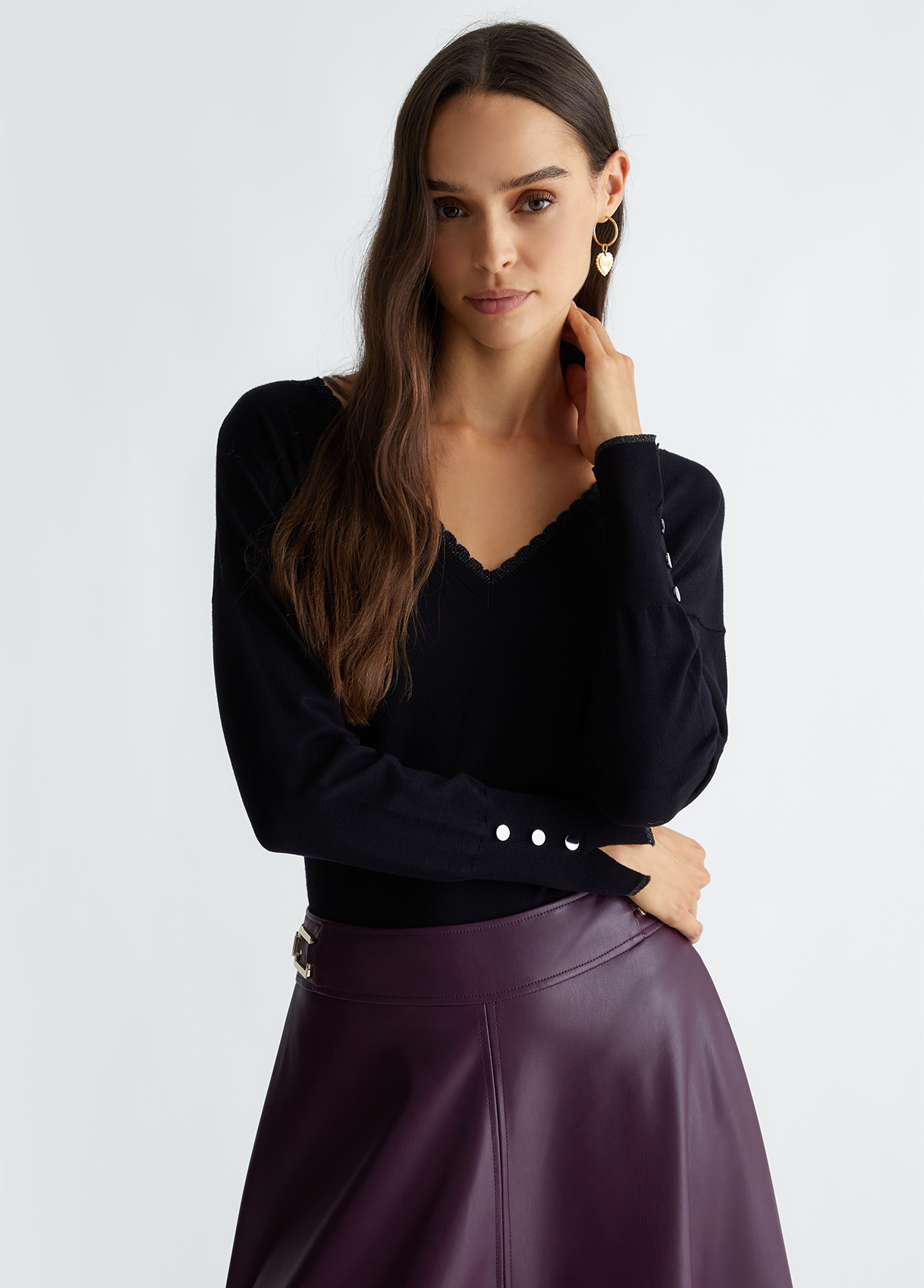 Liujo Maglia con scollo a V ecosostenibile WF4009MS49I22222