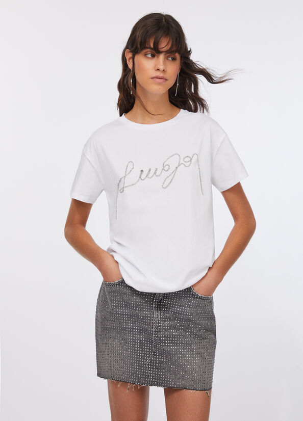 Liujo T-shirt con stampa ecosostenibile UF5261JS923Q9698