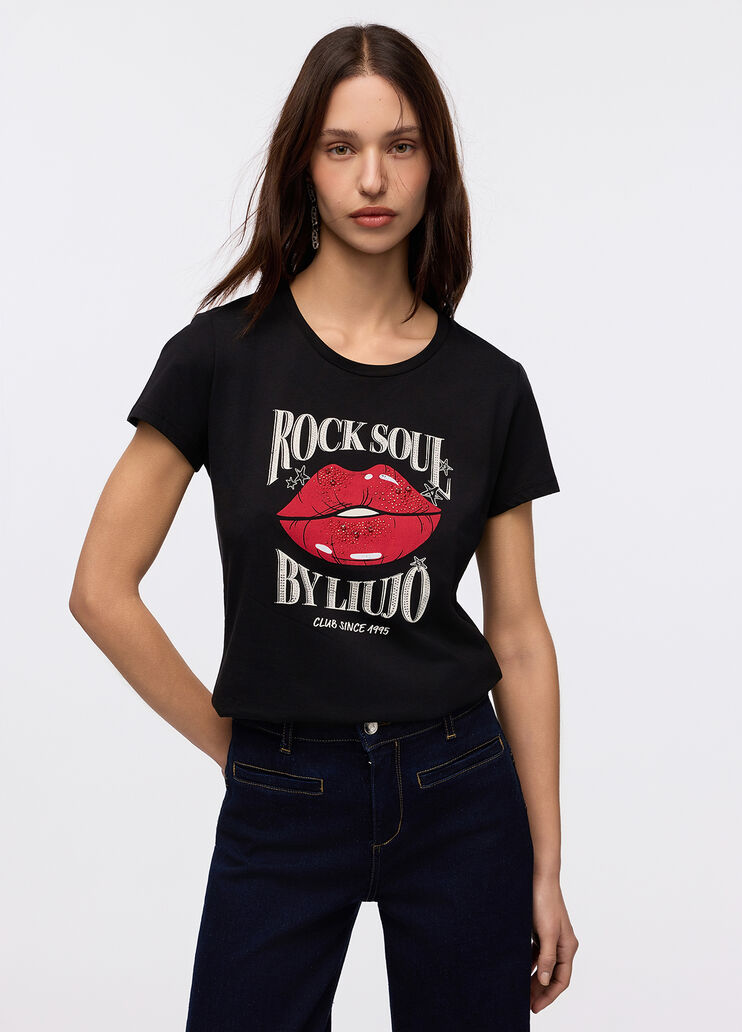 Liujo T-shirt con stampa ecosostenibile UF5265JS923M9941