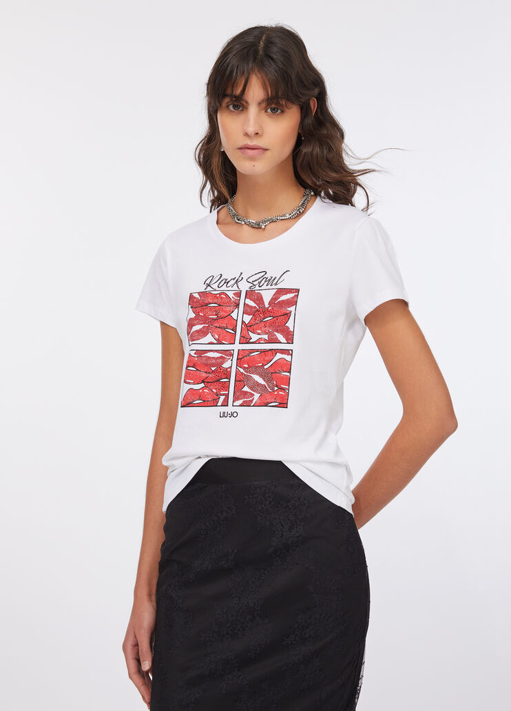 Liujo T-shirt con stampa ecosostenibile UF5265JS923M9942