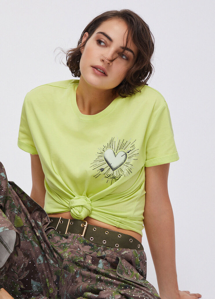Liujo T-shirt con stampa e applicazioni WA6163JS904P9267
