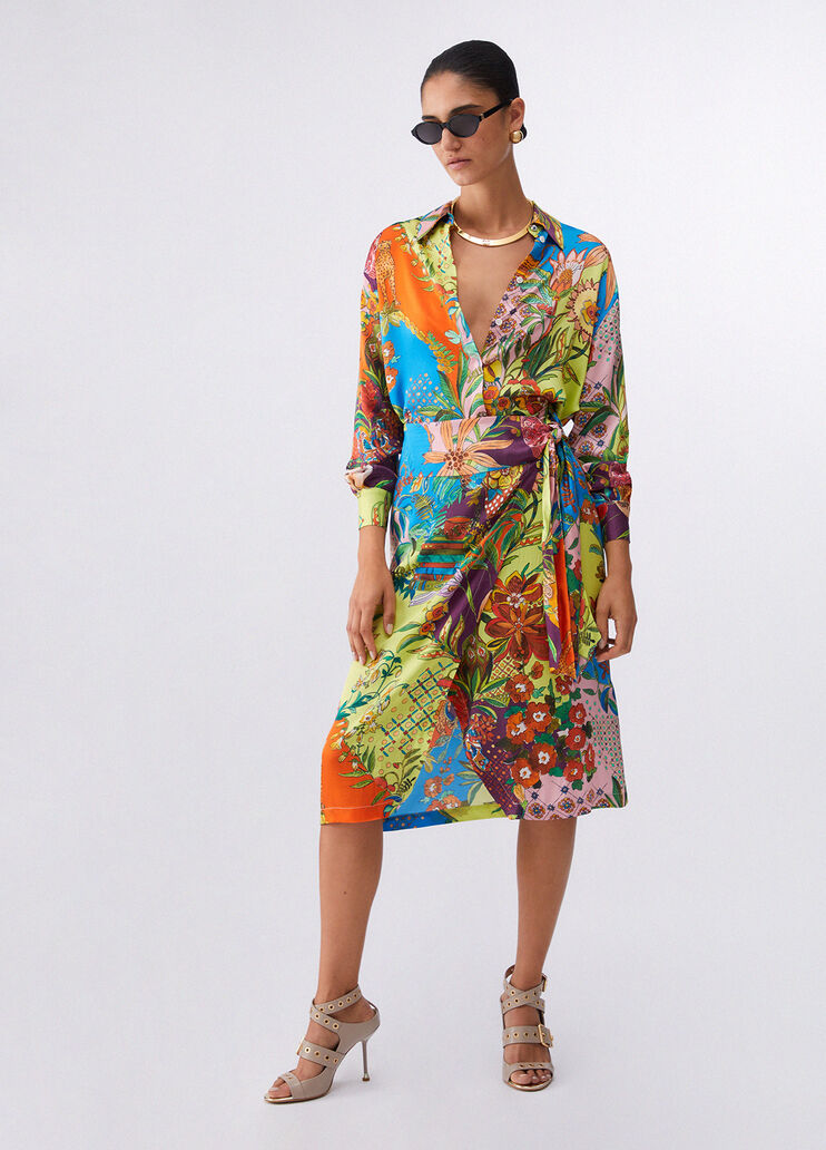 Liu jo Gonna lunga in raso stampato WA6483T471AP9363