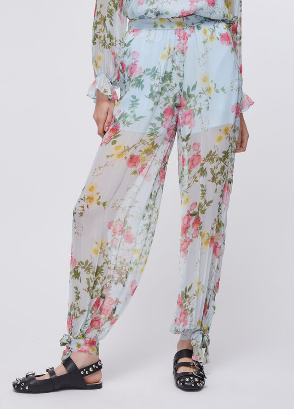 Liu jo Pantaloni a fiori spalmato WA6342T3473P9422