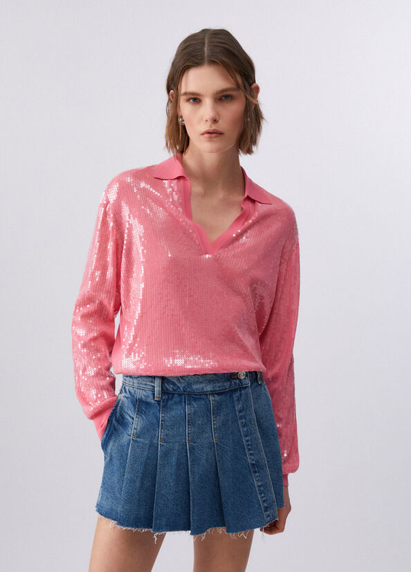 Liujo Maglia con paillettes ecosostenibile WA6218MA68RL9050