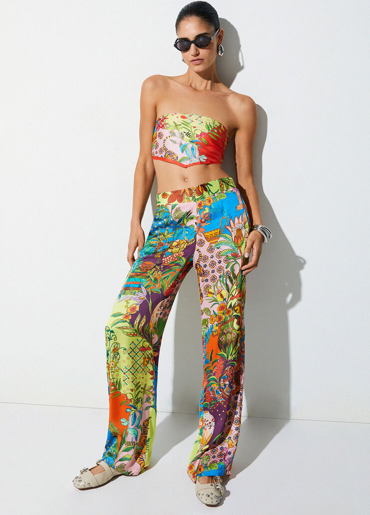 Liu jo Pantaloni in raso stampato WA6484T473AP9363