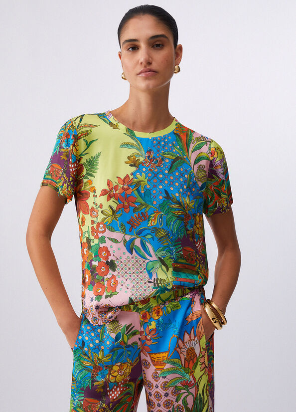 Liujo T-shirt in raso stampato WA6512T473AP9363