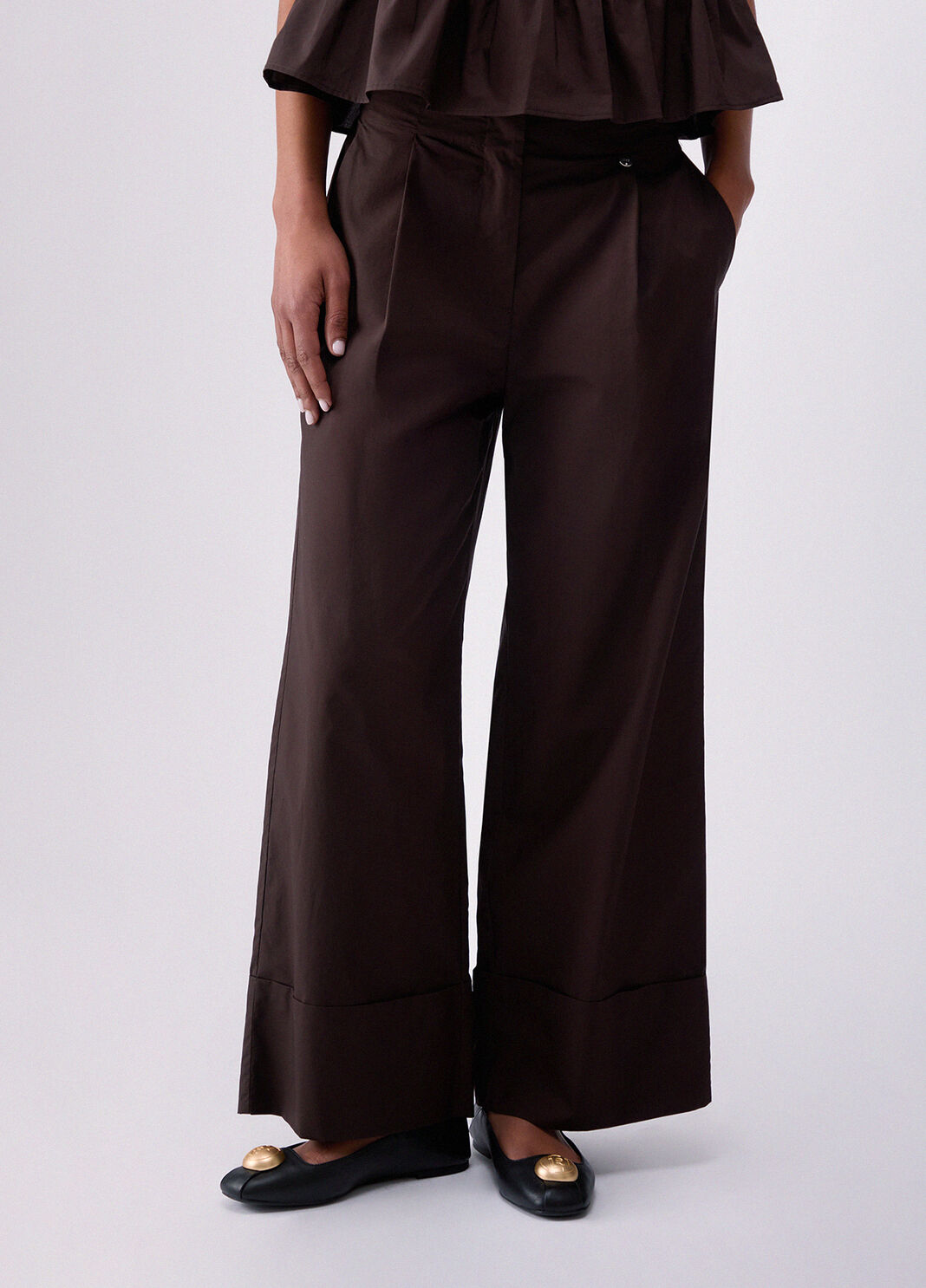 Liu jo Pantaloni flare in popeline WA6498T485391109