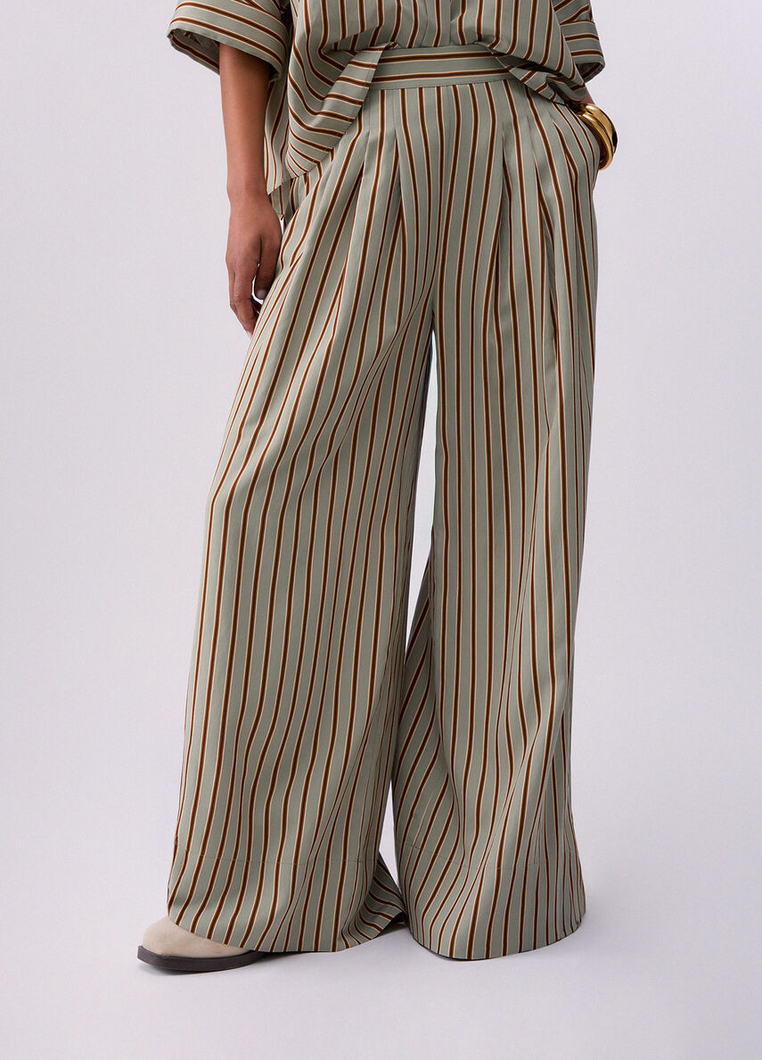 Liu jo Pantaloni in viscosa a righe CA6089T553AP9641