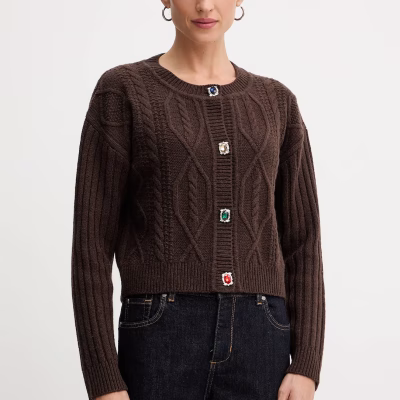 Liujo Cardigan in lana con bottoni gioiello MF5423MS040X0385