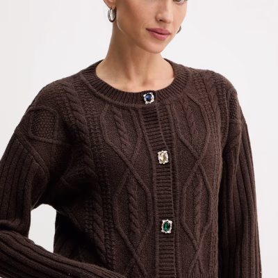 Liujo Cardigan in lana con bottoni gioiello MF5423MS040X0385