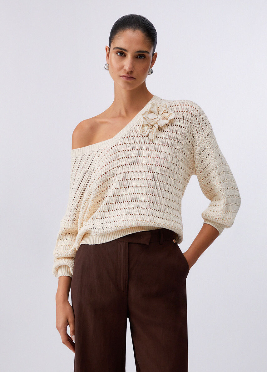 Liujo Maglia con ricamo traforata CA6304MS042P9572