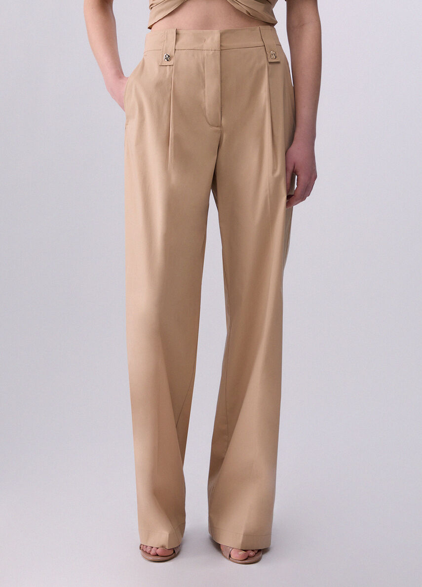 Liu jo Pantaloni straight in popeline CA6364T297AP9574