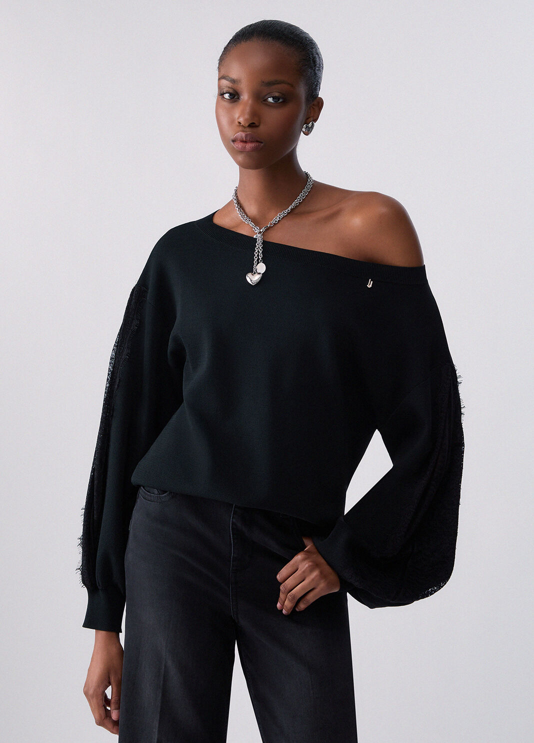 Liujo Maglia con inserti in pizzo CF6264MS55N22222