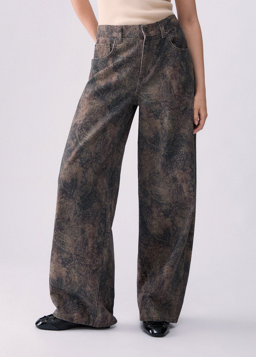 Liujo Pantaloni boy con stampa glitter UF6163T684AL9146