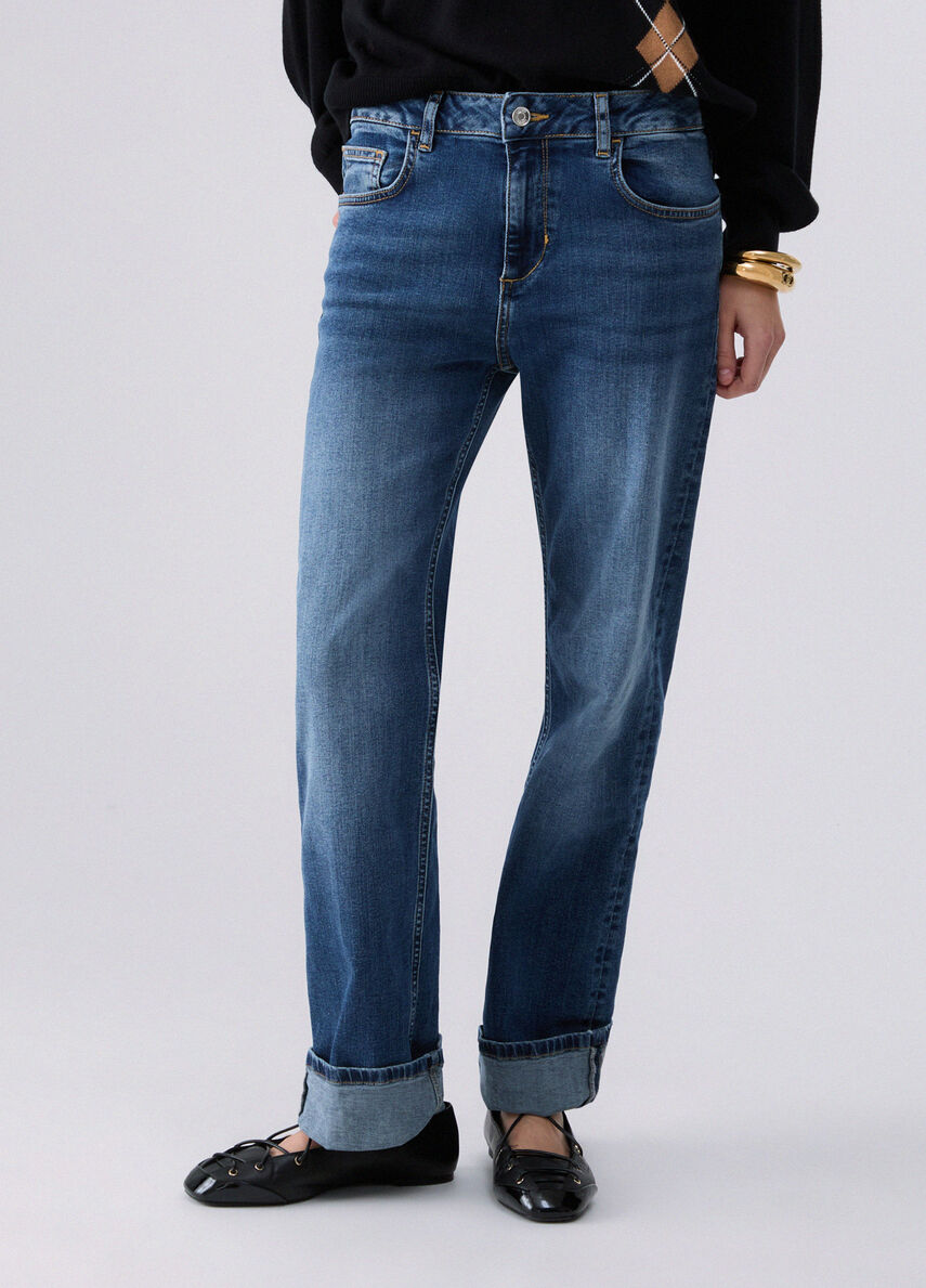 Liujo Jeans straight con risvolto UF6225D036079126