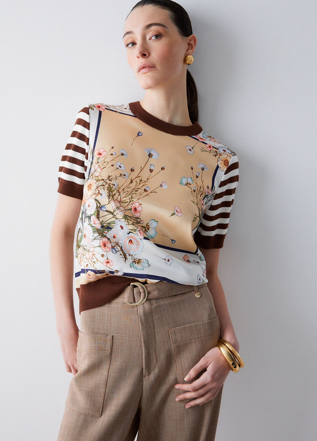 Liujo Top con inserti in twill stampato WA6386MS49IP9245