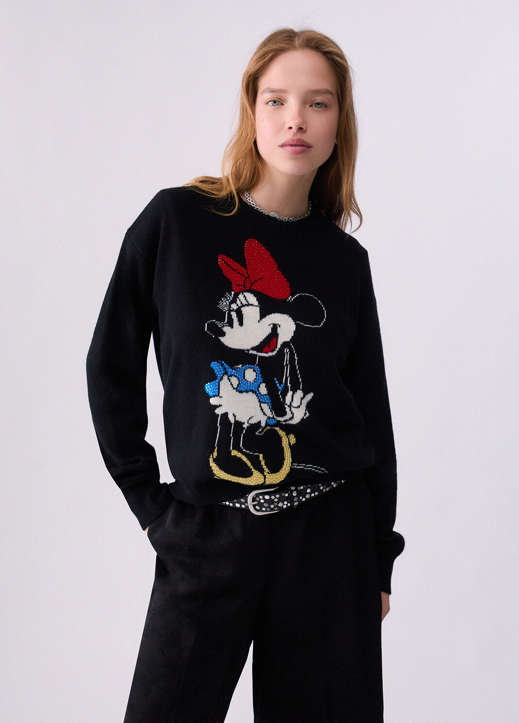 Liujo Maglia jacquard in lana Mr Mouse WF6455MS009L9455