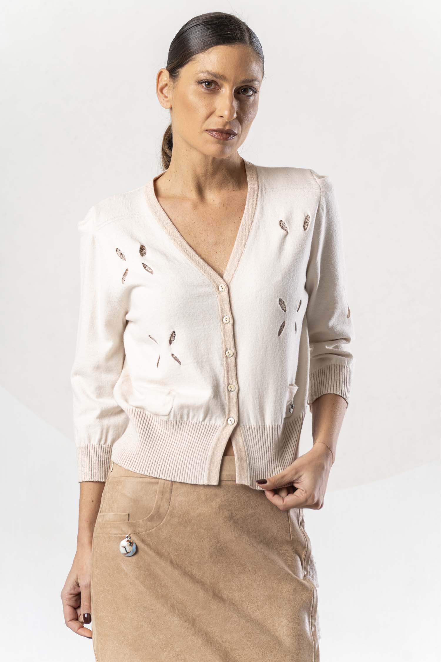 Elisa Cavaletti cardigan in viscosa scollo V EJW264042400