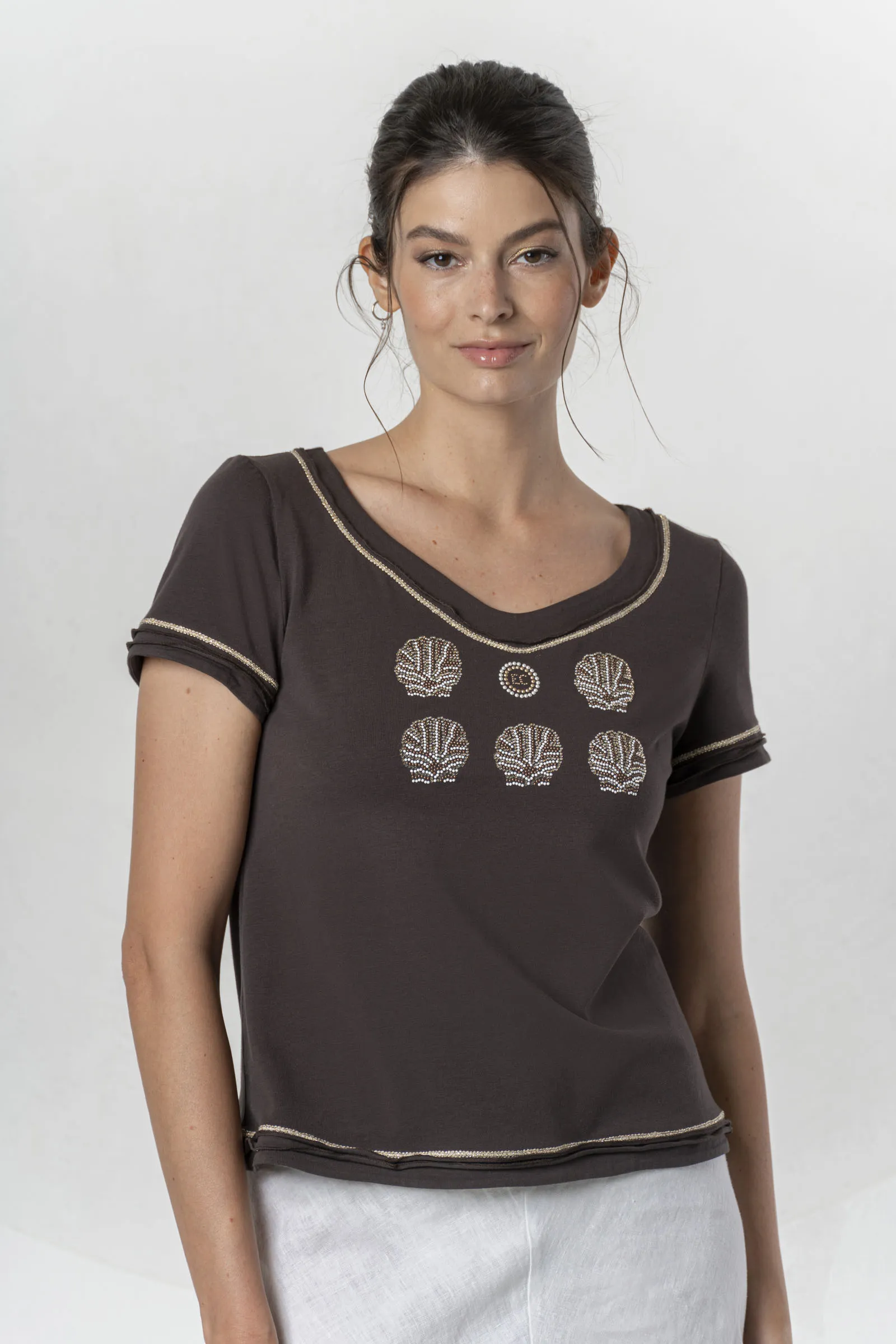 Elisa Cavaletti T-shirt applicazioni ELP265055103