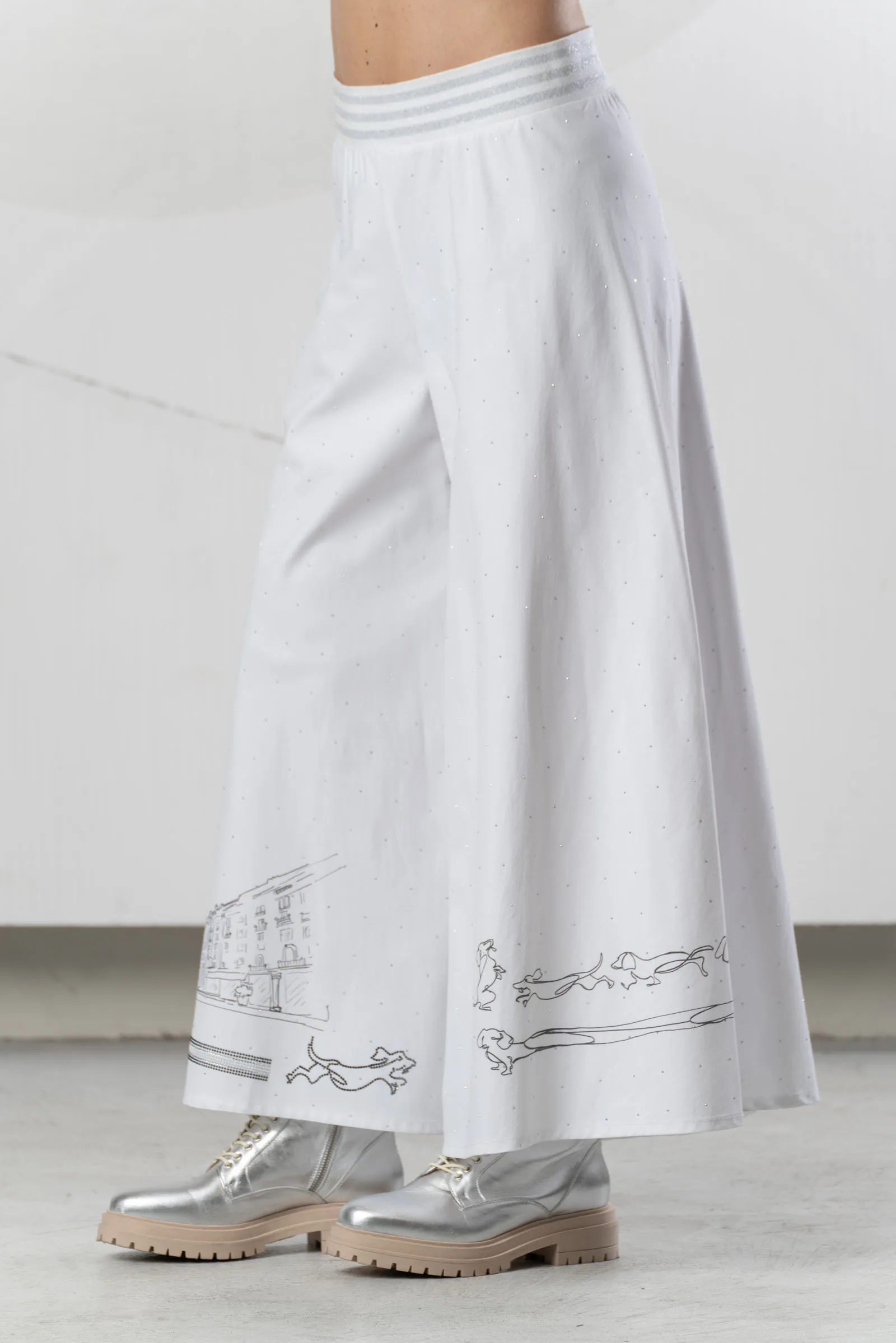 Elisa Pantaloni diamantati con stampa bassotto ELP266023505