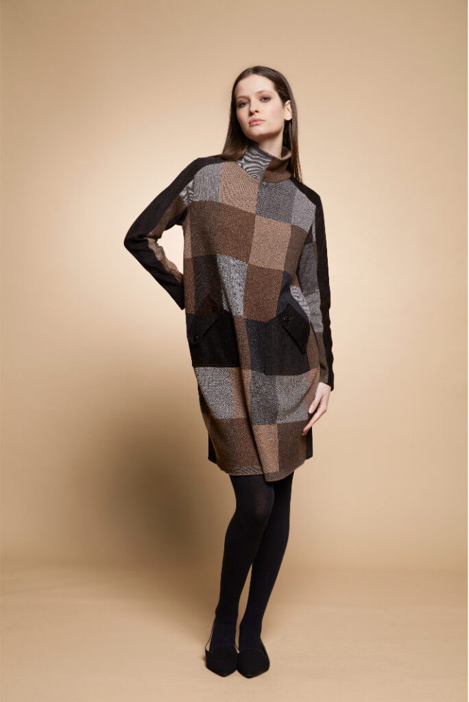 Tricot Chic abito jacard collo Z702