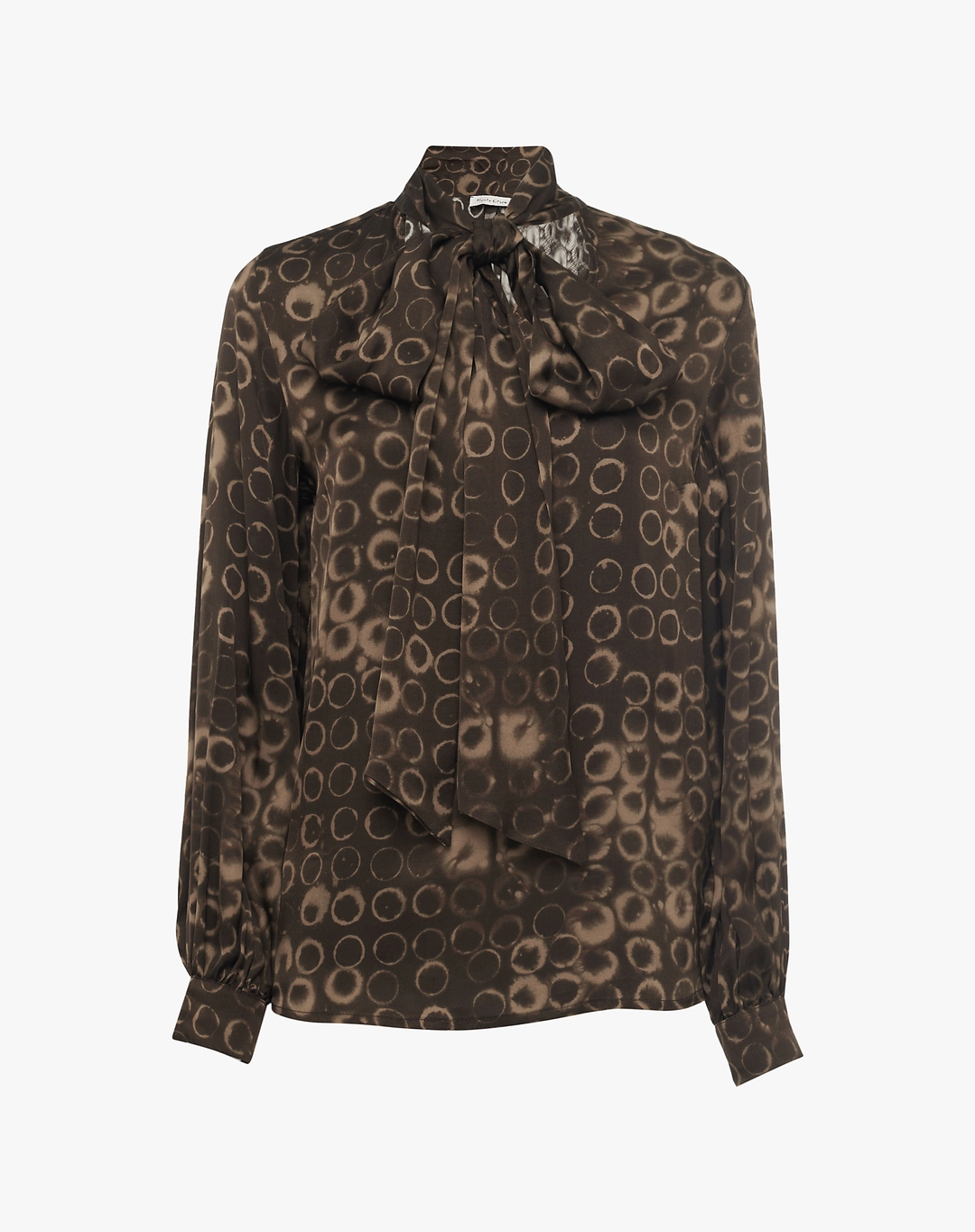 Manila Grace Blusa In Satin Con Stampa Optical E Fiocco C207VSMA339