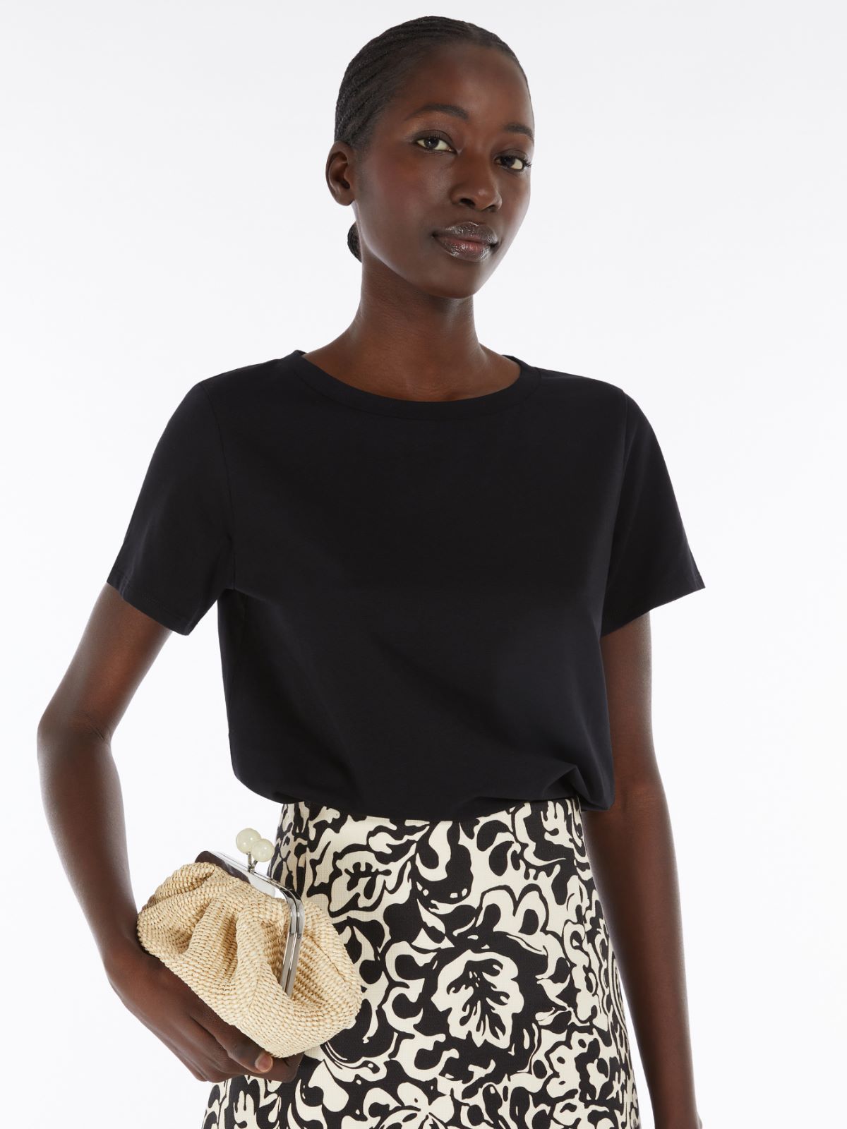 WEEKEND max mara t-shirt jersey con logo ecosostenibile MULTIF