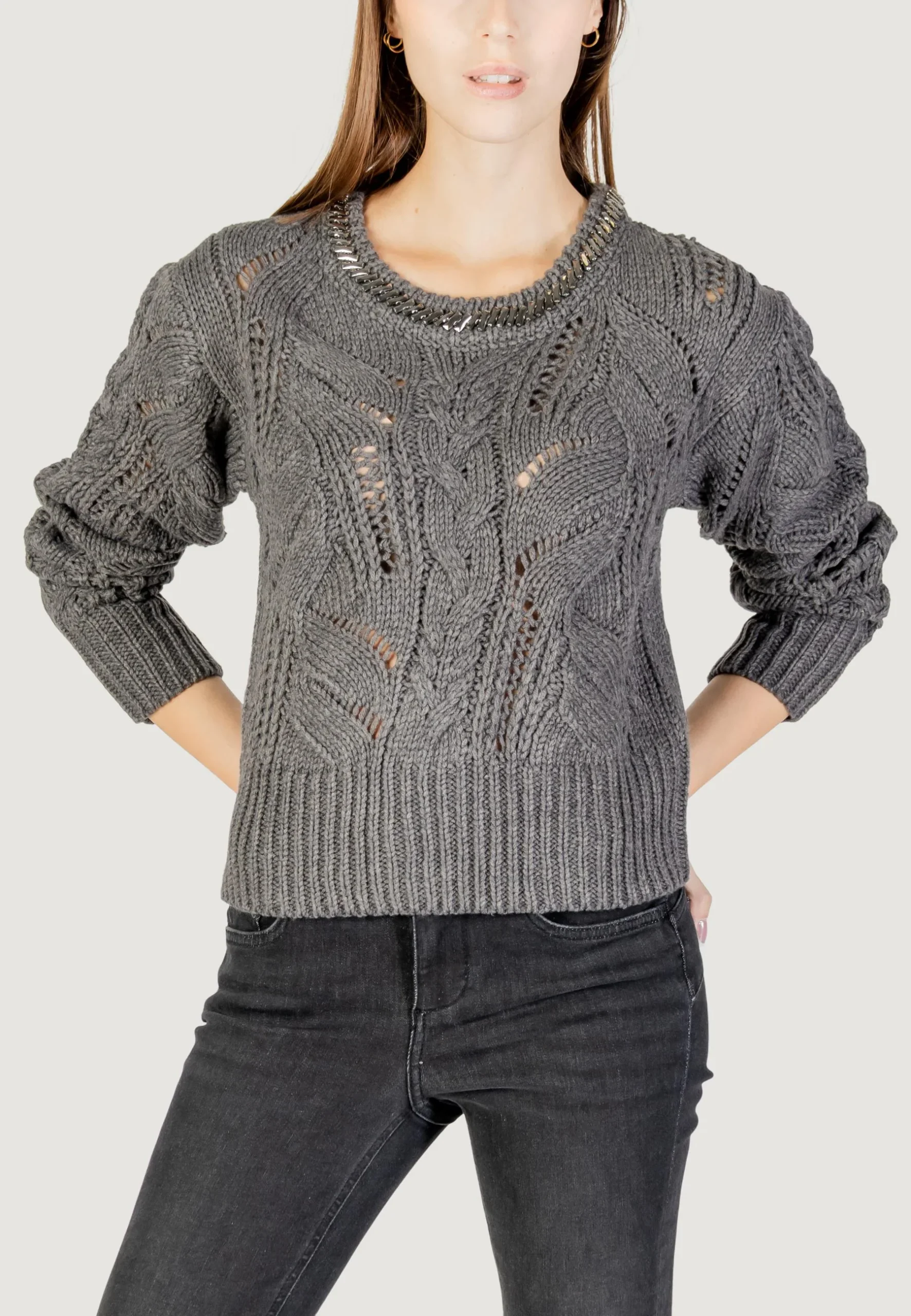 Liujo Maglia traforata con pietre gioiello MF5452MA37R02050